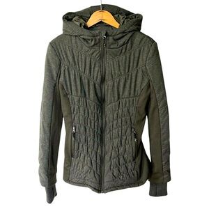 🔥Be Boundless | Women's olive green quilted zip front hooded lined jacket size M